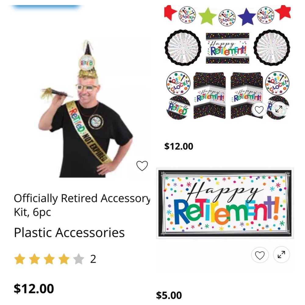 Retirement party BUNDLE-room decorating kit,Banner & Officially retired ensemble